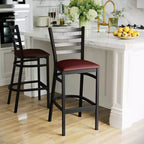 Tabouret de bar de restaurant en métal avec dossier en échelle Flash Furniture