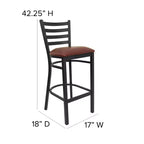 Tabouret de bar de restaurant en métal avec dossier en échelle Flash Furniture