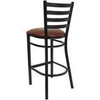 Tabouret de bar de restaurant en métal avec dossier en échelle Flash Furniture