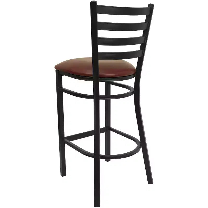 Tabouret de bar de restaurant en métal avec dossier en échelle Flash Furniture
