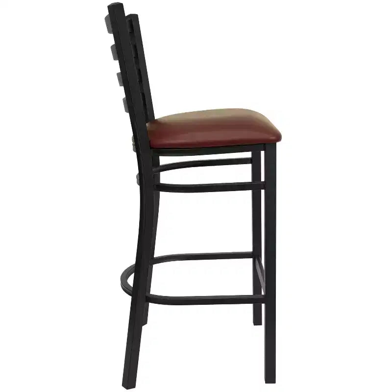 Tabouret de bar de restaurant en métal avec dossier en échelle Flash Furniture