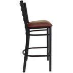 Tabouret de bar de restaurant en métal avec dossier en échelle Flash Furniture