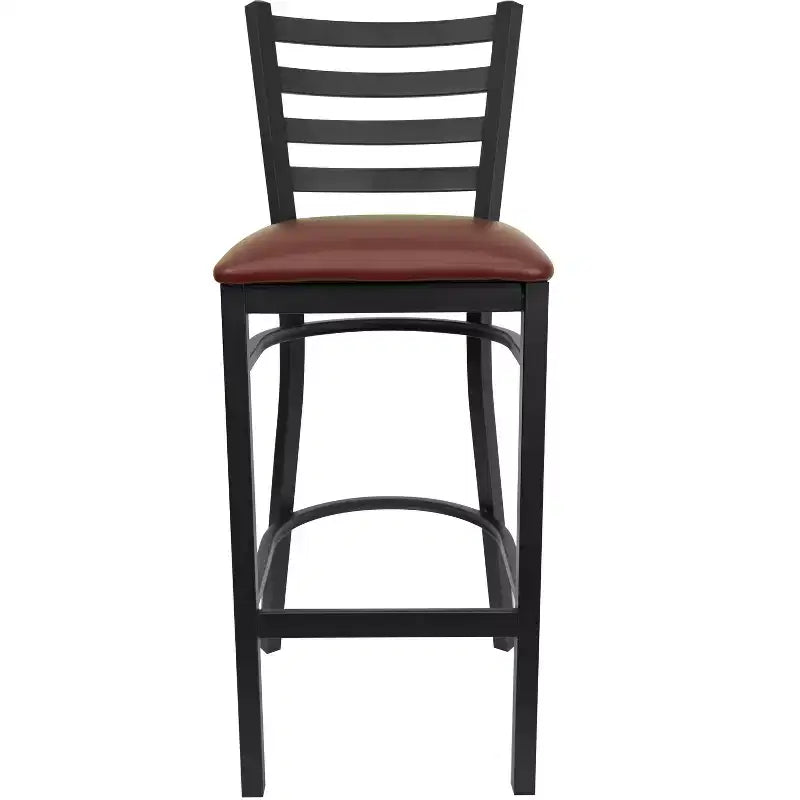 Tabouret de bar de restaurant en métal avec dossier en échelle Flash Furniture