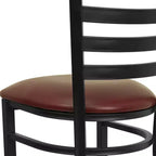 Tabouret de bar de restaurant en métal avec dossier en échelle Flash Furniture