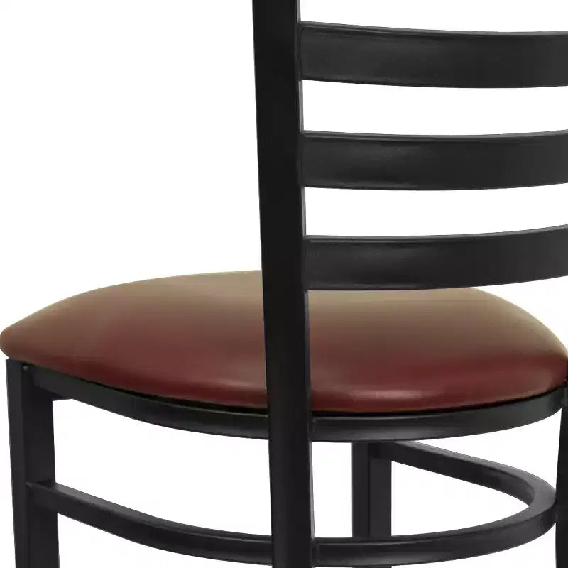 Tabouret de bar de restaurant en métal avec dossier en échelle Flash Furniture