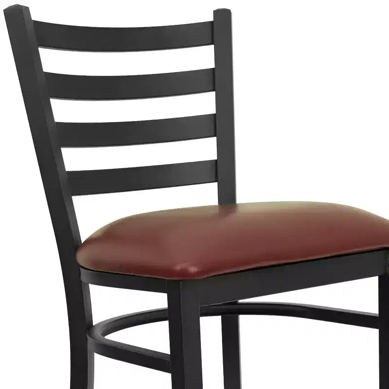 Tabouret de bar de restaurant en métal avec dossier en échelle Flash Furniture
