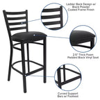 Tabouret de bar de restaurant en métal avec dossier en échelle Flash Furniture