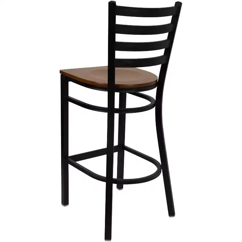 Tabouret de bar de restaurant en métal avec dossier en échelle Flash Furniture