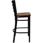 Tabouret de bar de restaurant en métal avec dossier en échelle Flash Furniture