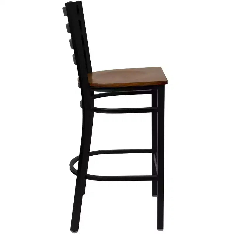 Tabouret de bar de restaurant en métal avec dossier en échelle Flash Furniture
