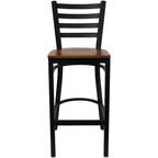 Tabouret de bar de restaurant en métal avec dossier en échelle Flash Furniture