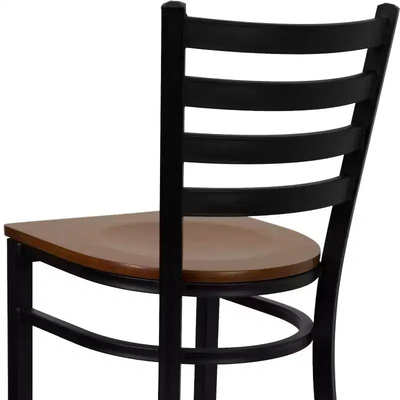 Tabouret de bar de restaurant en métal avec dossier en échelle Flash Furniture