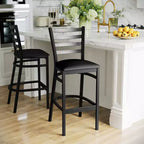 Tabouret de bar de restaurant en métal avec dossier en échelle Flash Furniture