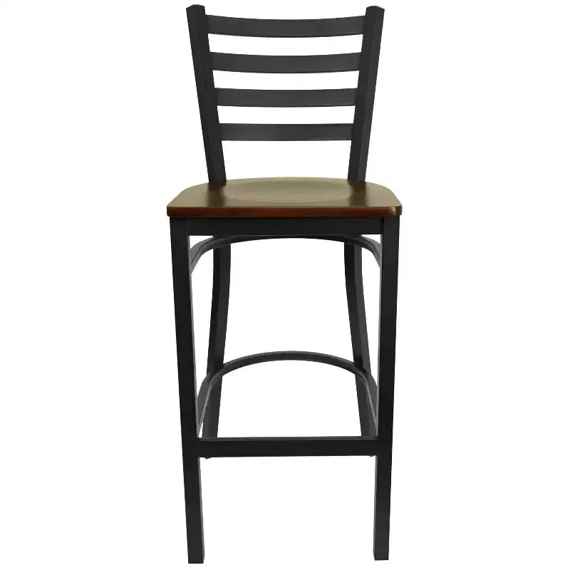 Tabouret de bar de restaurant en métal avec dossier en échelle Flash Furniture