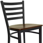 Tabouret de bar de restaurant en métal avec dossier en échelle Flash Furniture