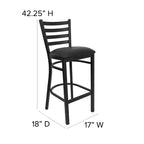 Tabouret de bar de restaurant en métal avec dossier en échelle Flash Furniture