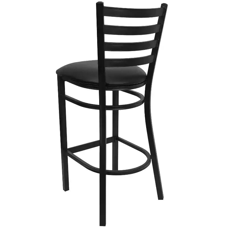 Tabouret de bar de restaurant en métal avec dossier en échelle Flash Furniture