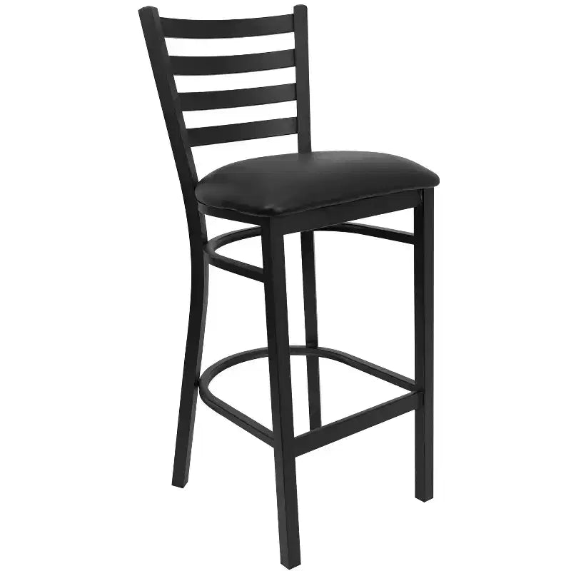 Tabouret de bar de restaurant en métal avec dossier en échelle Flash Furniture