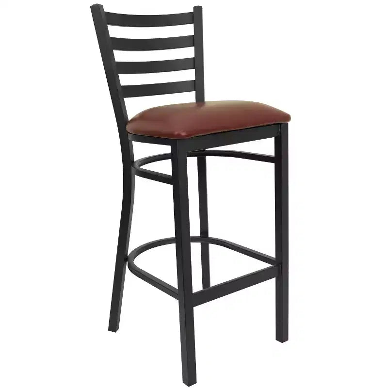 Tabouret de bar de restaurant en métal avec dossier en échelle Flash Furniture