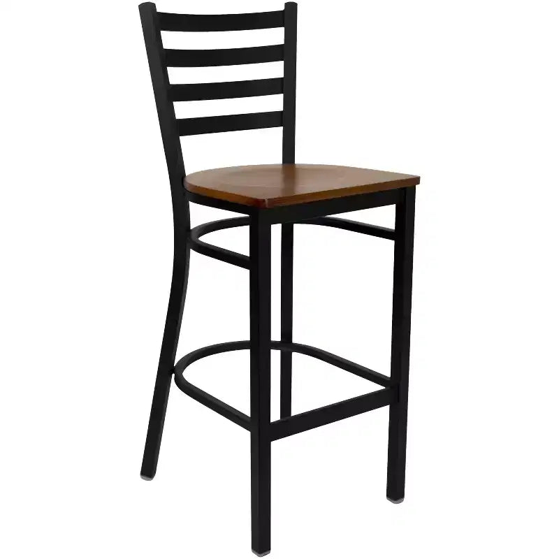 Tabouret de bar de restaurant en métal avec dossier en échelle Flash Furniture