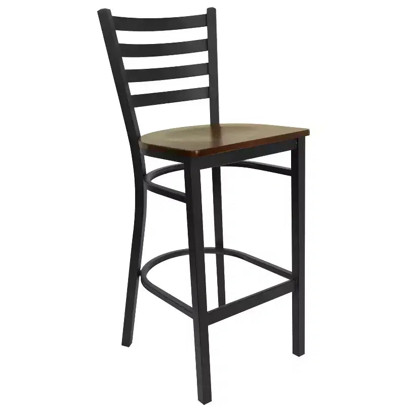 Tabouret de bar de restaurant en métal avec dossier en échelle Flash Furniture