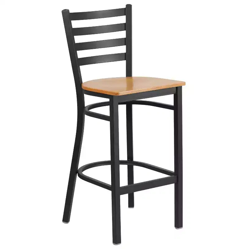 Tabouret de bar de restaurant en métal avec dossier en échelle Flash Furniture