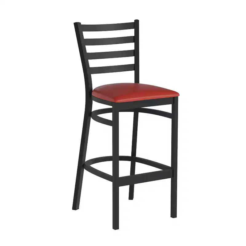 Tabouret de bar de restaurant en métal avec dossier en échelle Flash Furniture