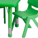 Ensemble de table d'activités rectangulaire en plastique Flash Furniture 24W x 48L réglable en hauteur avec 6 chaises