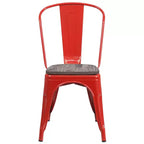 Chaise empilable en métal Flash Furniture avec assise en bois