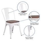 Chaise empilable en métal Flash Furniture avec assise en bois