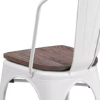 Chaise empilable en métal Flash Furniture avec assise en bois