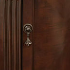 Elm Lane Kendall Table d'appoint ronde en bois Espresso vintage 48,3 cm de large avec porte et 2 étagères marron foncé pour salon chambre à coucher chevet entrée bureau