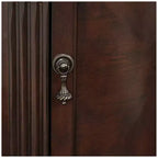 Elm Lane Kendall Table d'appoint ronde en bois Espresso vintage 48,3 cm de large avec porte et 2 étagères marron foncé pour salon chambre à coucher chevet entrée bureau