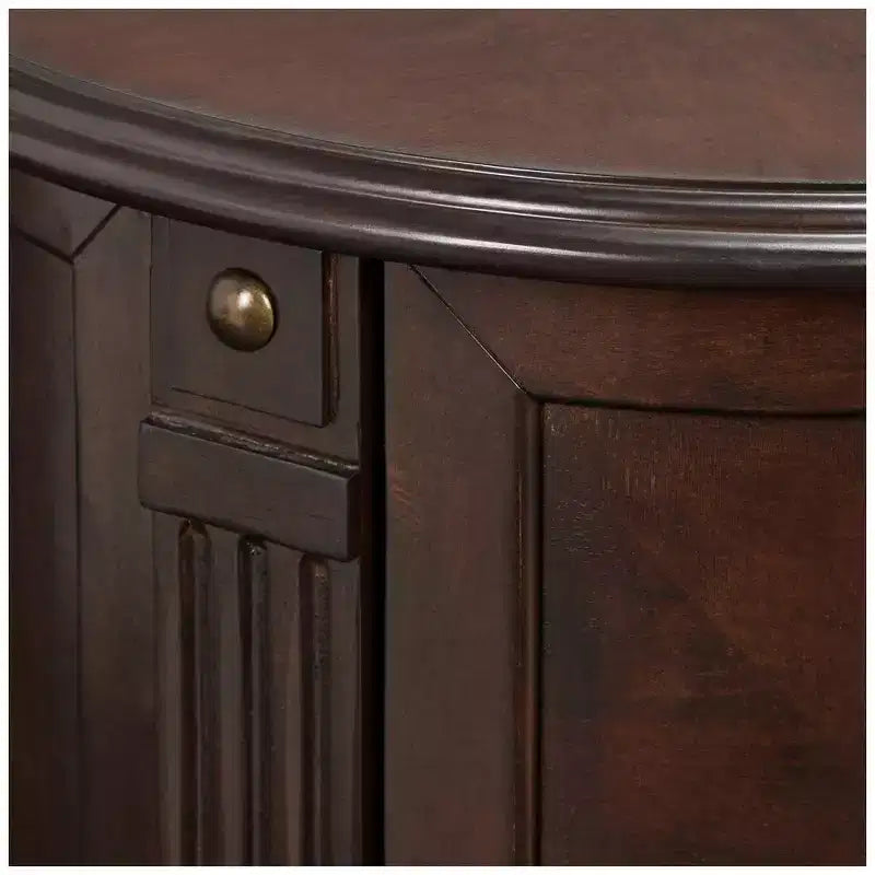 Elm Lane Kendall Table d'appoint ronde en bois Espresso vintage 48,3 cm de large avec porte et 2 étagères marron foncé pour salon chambre à coucher chevet entrée bureau