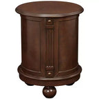 Elm Lane Kendall Table d'appoint ronde en bois Espresso vintage 48,3 cm de large avec porte et 2 étagères marron foncé pour salon chambre à coucher chevet entrée bureau