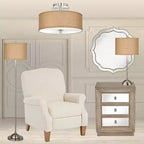 Miroir Mural Rond de Courtoisie Festonné Laureen Noble Park avec Cadre Perlé Doré Champagne et Verre Biseauté de 81 cm de Large pour Salle de Bain, Salon, Entrée