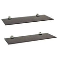 (Set of 2) 16 x 6 Floating Glass Shelves with Brackets - Danya B.
