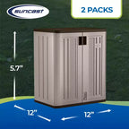 Meuble bas de rangement Suncast en résine robuste pour garage, 255 litres, platine (Paquet de 2)