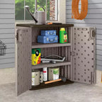 Meuble bas de rangement Suncast en résine robuste pour garage, 255 litres, platine (Paquet de 2)