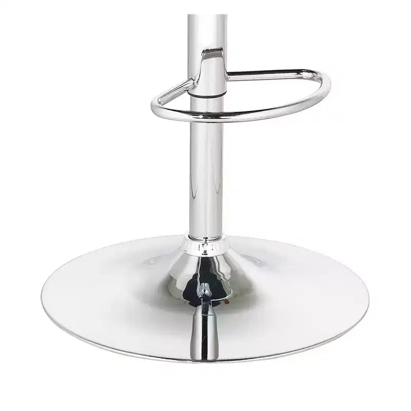 Tabourets de bar pivotants Studio 55D Groove Chrome, ensemble de 2, hauteur 76 cm, modernes, réglables, coussin noir avec dossier et repose-pieds pour comptoir de cuisine, îlot