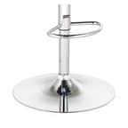 Tabourets de bar pivotants Studio 55D Groove Chrome, ensemble de 2, hauteur 76 cm, modernes, réglables, coussin noir avec dossier et repose-pieds pour comptoir de cuisine, îlot