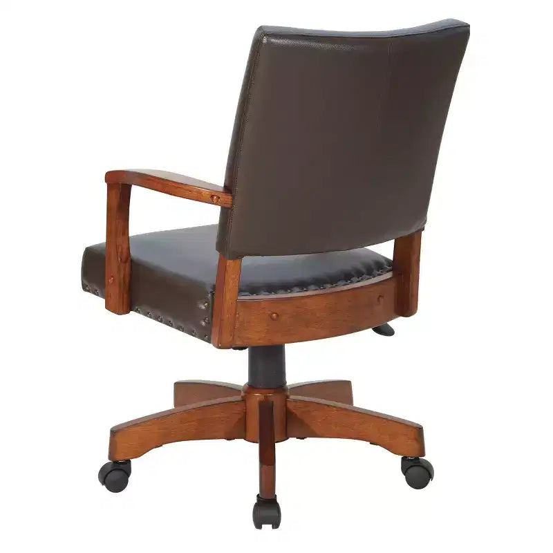 Chaise de banquier de luxe en bois simili cuir - OSP Home Furnishings