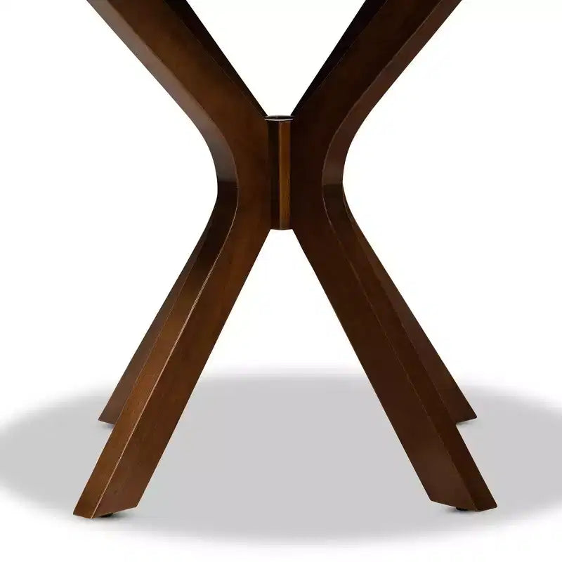 35 Kenji Table à manger ronde large en bois - Baxton Studio