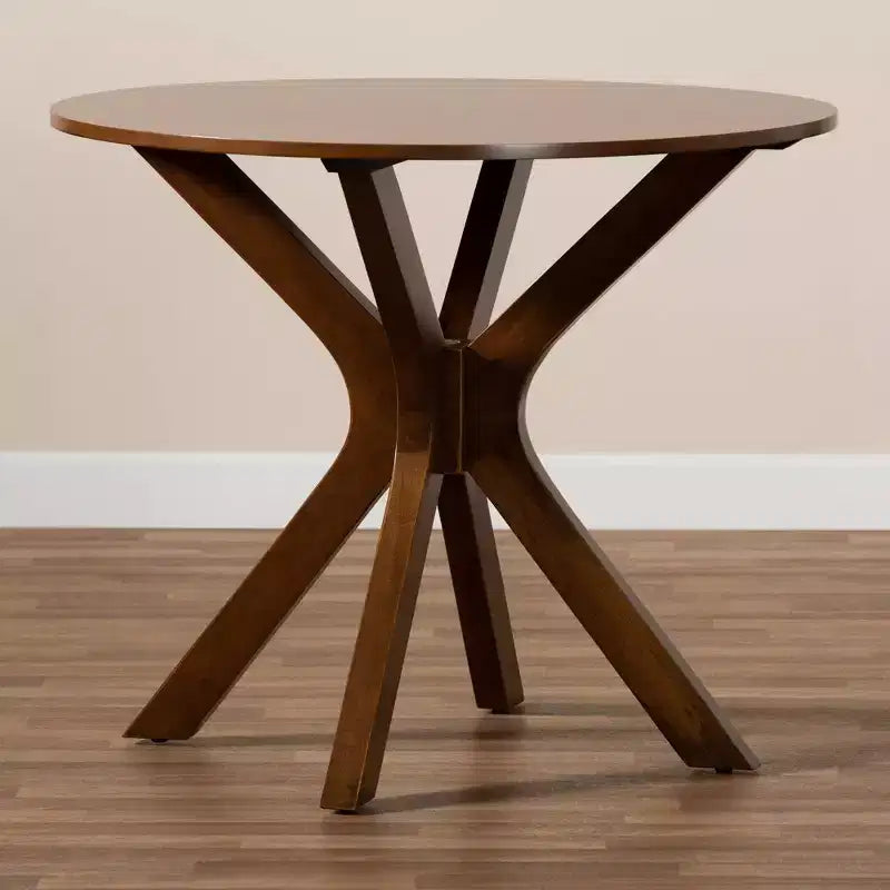 35 Kenji Table à manger ronde large en bois - Baxton Studio