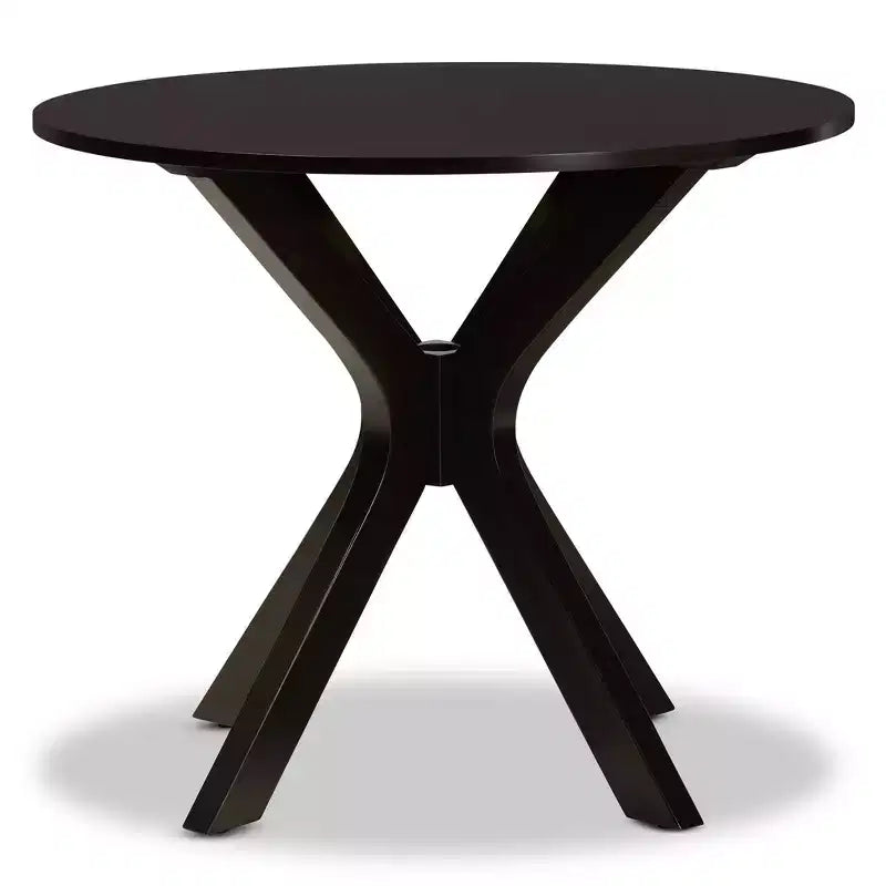 35 Kenji Table à manger ronde large en bois - Baxton Studio