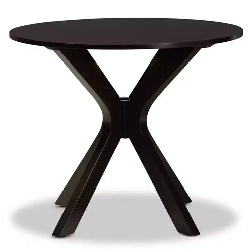 35 Kenji Table à manger ronde large en bois - Baxton Studio