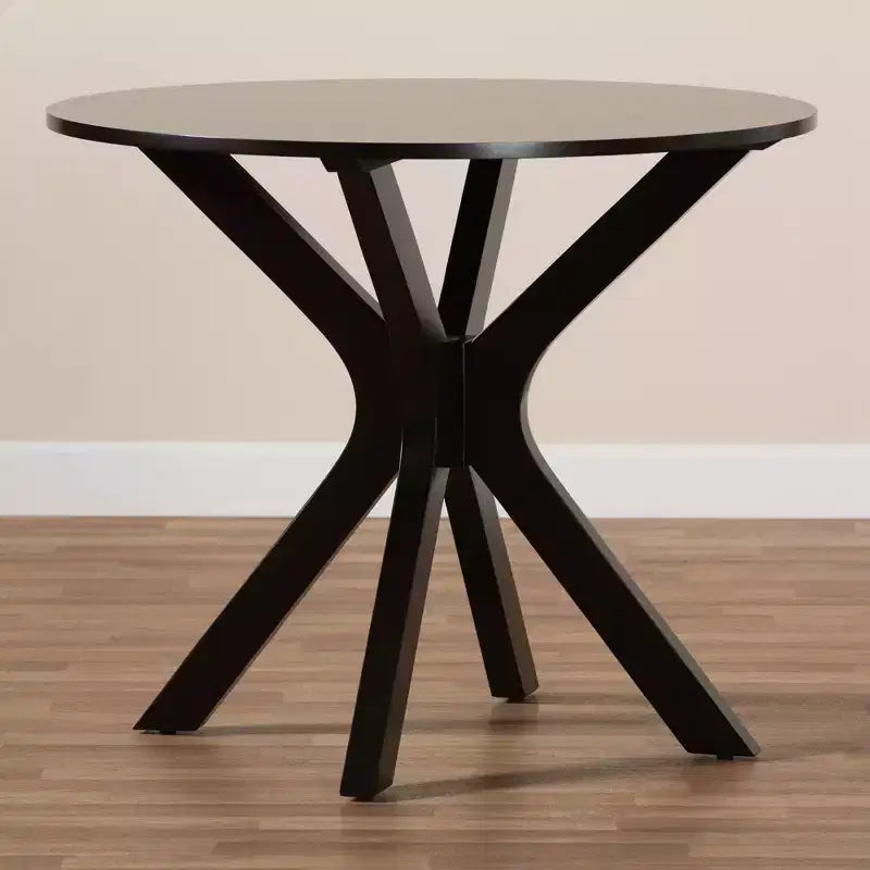 35 Kenji Table à manger ronde large en bois - Baxton Studio