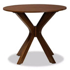 35 Kenji Table à manger ronde large en bois - Baxton Studio