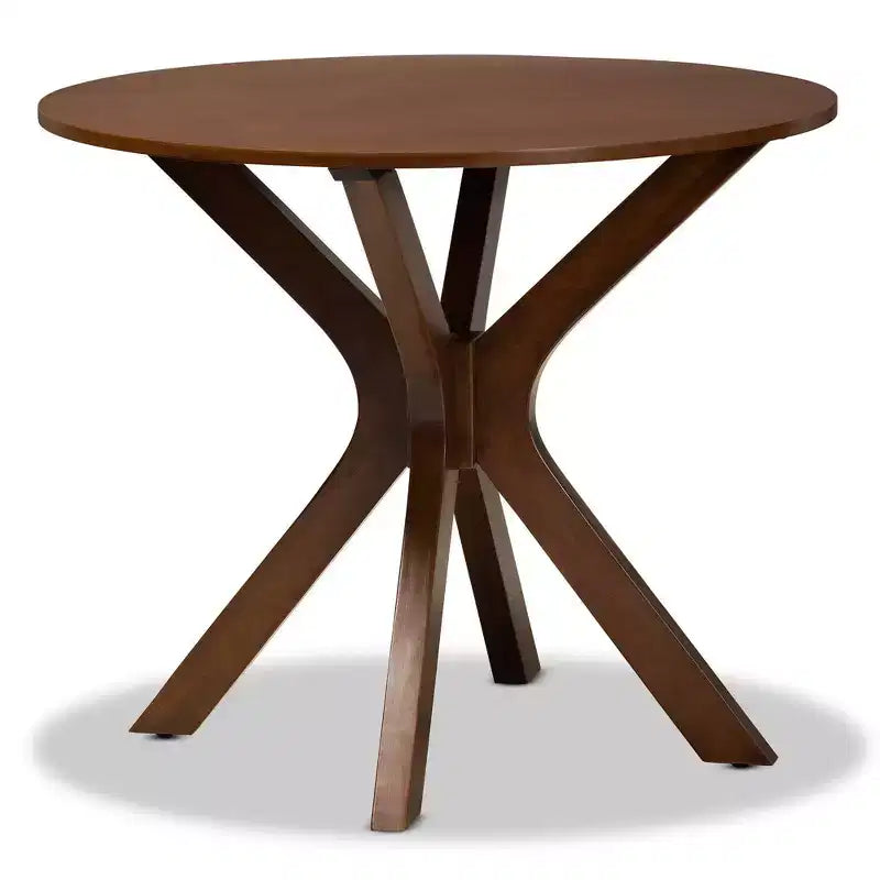 35 Kenji Table à manger ronde large en bois - Baxton Studio