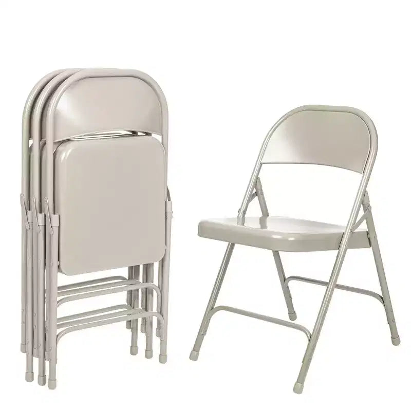 Lot de 4 chaises pliantes robustes tout acier - Hampden Furnishings
